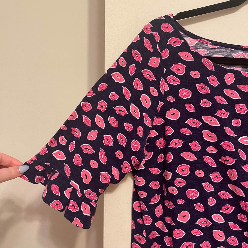 LILLY PULITZER Bocce Lips Kiss Somerset Dress - Size Large - Picture 3 of 8